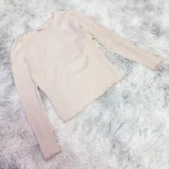 ミスティック　ニット　（F）　長袖　シンプル　女っぽ　着回し　レイヤード　重ね着