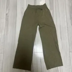 UNIQLO ユニクロ ウォッシャブルニットリブパンツ ダークグリーン