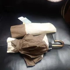 折りたたみ傘 晴雨兼用 ホワイト/ブラウン