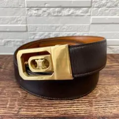 CELINE トリオンフ ゴールド金具 ブラック メンズ ベルト 9472 - メルカリ