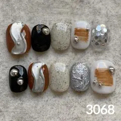 現品　ネイルチップ　ニュアンスネイル　マグネットネイル　オレンジネイル　黒ネイル