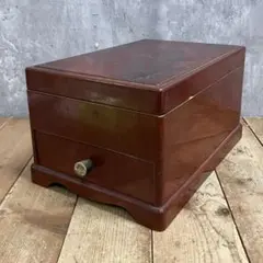 E-3 漆器調 蒔絵 木製 ミニチェスト ジュエリーボックス 小引き出し菊