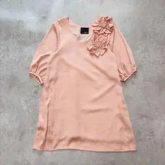 s3424 ロッソ 半袖ワンピース 花モチーフ フェミニン 上品 フォーマルのサムネイル
