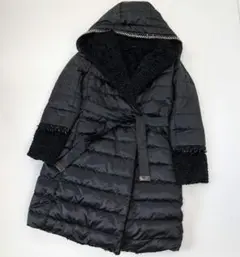 美品☆ S MaxMara ビジューアクセサリー付 リバーシブル ダウンコート