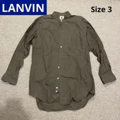 LANVIN 長袖シャツ バンドカラー カーキのサムネイル