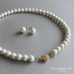 ネックレス+ピアス（イヤリング）セット◆コットンパール 入園式 入学式 結婚式