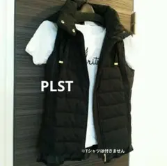 PLST プラステ　ダウンベスト　フード　ゴールド金具