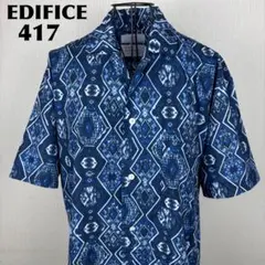 ★美品★ 417 EDIFICE メンズ 半袖オープンシャツ オーセンティック柄のサムネイル
