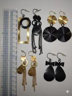 メタル調　セットピアス　5型各１組　合計５組