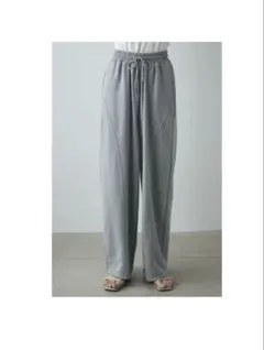 新品未使用】ミニ裏毛立体カーブパンツ　スウェットパンツ　グレー　サイズF