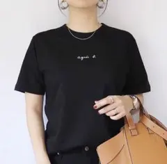 新品未使用❣️即日発送❣️ アニエスベー ロゴTシャツ Lサイズ ブラック
