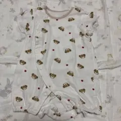 クマ柄ロンパース 60cm 半袖 綿100%