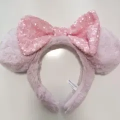 ディズニーカチューシャ ミニー　ピンク ふわふわ もこもこ