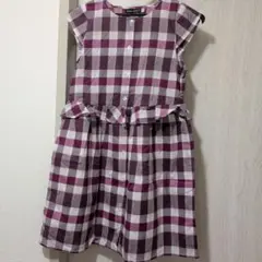 美品　BeBe べべ半袖ワンピース チェック柄 140cmのサムネイル