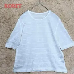 コレット/夏　半袖シャツ　カットソー　M 透け素材　ストレッチ　上品　キレイめ