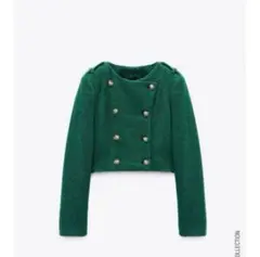 ZARAグロップドジャケット グリーン ダブルブレスト