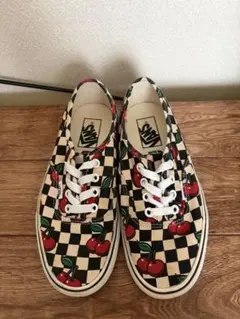 VANS オーセンティック チェッカー チェリー柄 スニーカー 23.5cm