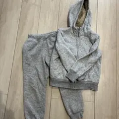 UNIQLO 120サイズ ボアパーカースウェットパンツセットグレー セット