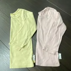 UNIQLO 綿 ベビー 長袖インナー 110 ピンク イエロー　2点セット