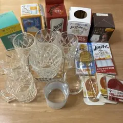 カットガラス　昭和レトロ　ビールジョッキ5客&アイスペール＋グラス他