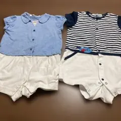 familiar ファミリア ロンパース 2枚セット 80cm さかなのサムネイル