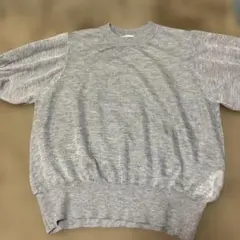 テチチ　　グレー 半袖ニット透け感あり