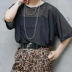 ☆未開封品☆【PAGEBOY】mei企画・レイヤードシアートップス ブラックのサムネイル