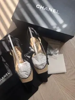 CHANEL バイカラーリボンサンダルのサムネイル