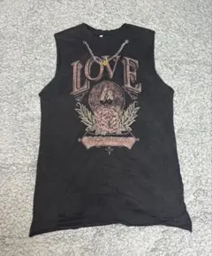 LOVE プリント タンクトップ ブラック Lサイズのサムネイル