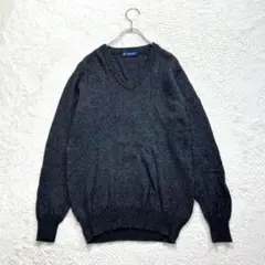 レナウン/L/チャコールグレー/無地/Vネックセーター/長袖/秋冬/ウール混のサムネイル