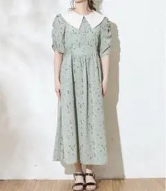 OLIVE des OLIVE ワンピース　緑　花柄