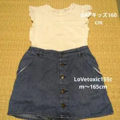 GapKids ノースリーブ オフ ホワイト♡Lovetoxicデニムキュロットのサムネイル