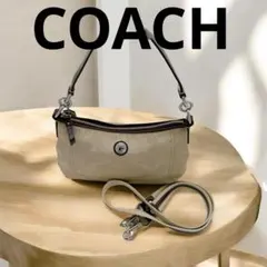 COACH コーチ　ベージュ ショルダー2ウェイバッグ