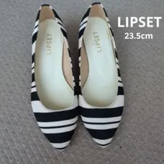LIPSET ストライプ柄 パンプス　23.5cmのサムネイル