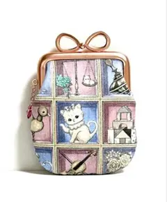 yukiemon TOYナイトボックス限定色リボンがま口ポーチ 猫ユキエモン