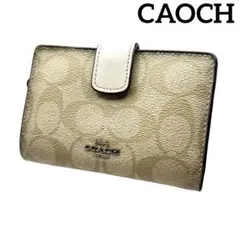 【COACH】 コーチ シグネチャー 二つ折り財布 レザー　コンパクト財布