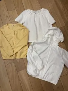 ユニクロ イエローカーディガン ウィンドブレーカー 半袖トップス セット 110