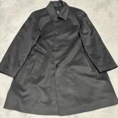 美品 カシミヤ50%羊毛50% チェスターコート Lサイズ 黒　Aライン