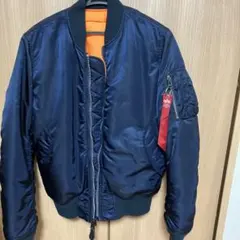 お値下げ美品ALPHA INDUSTRIES ネイビーMA-1ジャケットS