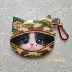 猫型ポーチ　カラナビ付きねこねこポーチのサムネイル