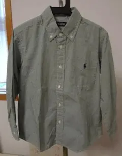 ラルフローレン 120 緑　ギンガムチェック シャツ　１回着美品