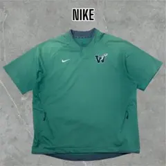 NIKEナイキドライフィット2XL刺繍ロゴグリーンプルオーバートレーニングトップ