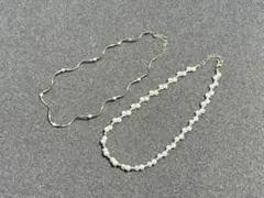 Cream dot. 波形デザイン パールネックレス 2本セット