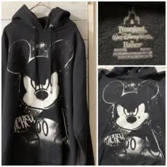 Disney ディズニー　パーカー　スプレーアート風ミッキー　古着屋購入