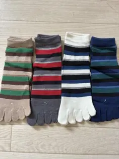 【7-8-12】紳士用 5本指ショートソックス 4足