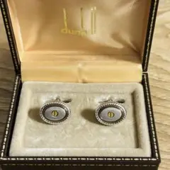 美品◎DUNHILL ダンヒル カフス カフリンクス dロゴ ゴールド×シルバー