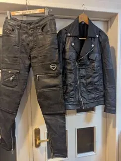 DIESEL 激レア美品レザー風ジョグライダースセットアップ