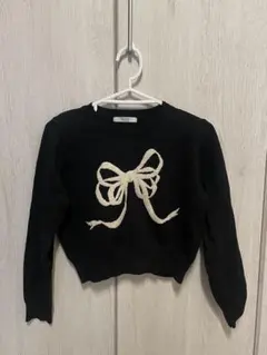 リボンニットトップス