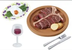 リーメント　ぷちサンプル　小さな街角 トラットリア　 肉厚ビステッカ フィギュア