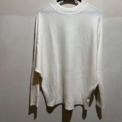 オフホワイト 長袖ドルマンニット Ｌ